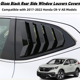 MUTUSAISI Rear Side Window Louvers Air Vent Scoop Louver Fit for Honda CR-V CRV 2017-2022 Gloss Black Window Scoop Louver Cover ABS Sun Rain Shade Vent 2pcs