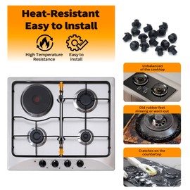 Pack of 16 5304475129 Rubber Grate Feet Replacement for Fri-gidaire Gas Stove Parts Fri-gidaire Stove Grate Rubber Feet Gas Range Parts, Fri-gidaire Stove Grate Rubber Feet FFGF3052TSA Oven Top Grate