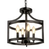 WBinDX 4-Light Farmhouse Chandelier, Modern Hanging Pendant Lighting, Convertible Semi
