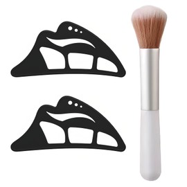 2PCS Eyeshadow Stencils - Reusable Eye Makeup Aid Tool, Cat Eyeliner Stencil Guide, Quick Make-Up Stencils, Eyeshadow Assistant for Eyes with Brush