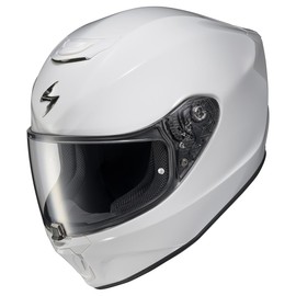 ScorpionEXO R330 Full Face Motorcycle Helmet with Pinlock Ready Shield and Bluetooth Ready Speaker Pockets DOT ECE Approved Solid (White - Medium)