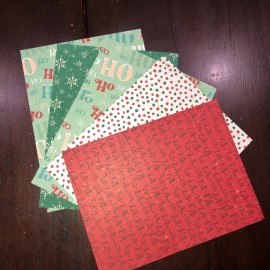 Stampin' UP! SANTA EXPRESS DSP NEW 4 X 5 1/4” A2 Card Fronts 5 Double Sided Pcs.