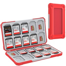 HEIYING Memory Card Case for SD/TF Cards, Portable Card Case, Compatible with 20 SDXC SDHC and 20 TF Card Slots