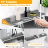 17.7inch Folding Faucet Mat for Kitchen Sink Splash Guard[7° Slope