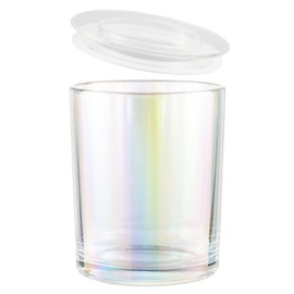 CandMak Candle Jars, 15 Pack 9 OZ Empty Glass Vessels Containers Jars Bulk with Clear Lids for Candle Making (Luxury Iridescent)