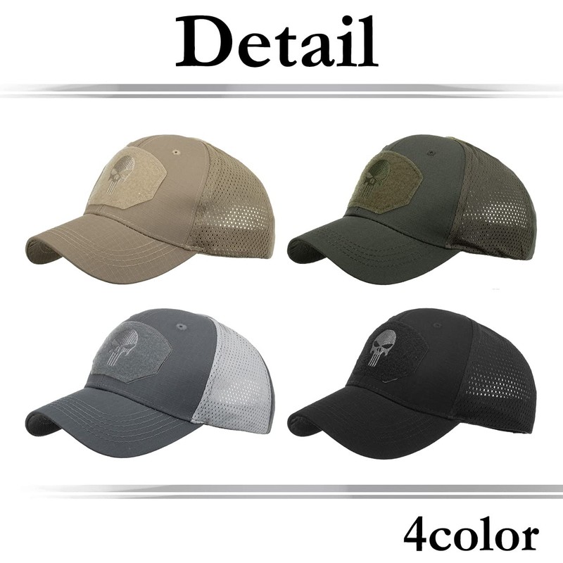 White Fang CA682 Mesh Cap, Skull, Skull, Hat, Running, Outdoors,