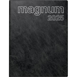 rido/idé Book Calendar Model Magnum (2025), 2 Pages = 1 Week, 183 × 240 mm, 144 Pages, Foam Film Cover Catana, Black