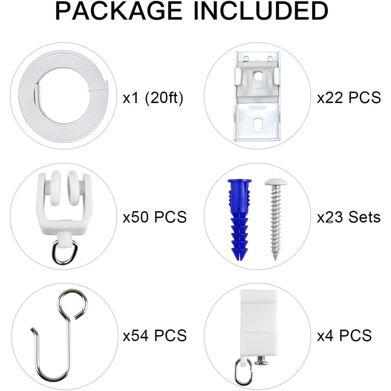 KXLife Flexible Ceiling Mount Curtain Track (20 ft), Hospital Curtain