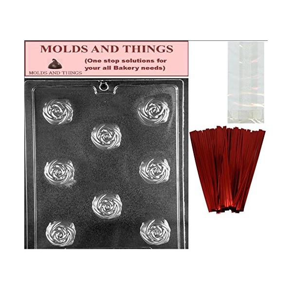 ROSE TRUFFLE FOR FILLING Chocolate Candy Mold With Molding Instruction