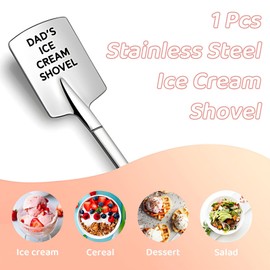 Lyvixora Dad's Ice Cream Shovel Spoon - Funny Shovel for Dad Who Has Everything - Engraved Stainless Steel Novelty Spoon for Father's Day, Birthday, Christmas Presents - Cool Unique Dad Gifts