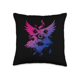 Biblically Accurate Angel Seraphim Bisexual Pride Weirdcore Throw Pillow