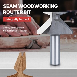 HUHAO 1/2" Shank R18 Seam Woodworking Router Bit, Arc Bending Integrated Milling Cutter Router Bit, Carbide Tip V Bit for Woodworking Chamfer Bevel Cutter Engraving Tool