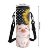 COEQINE Portable Water Bottle Cup With Cute Pig US Flag,