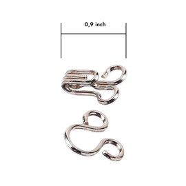 Hook and Eye Closures Sewing Hooks and Eyes Nickel Hook and Eye Fasteners Metal Bra Hook and Eye Pack of 24