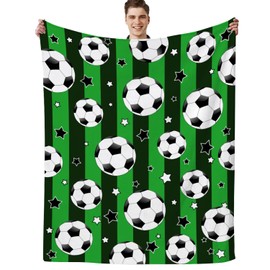 Soccer Blanket Gifts for Boys Ultra Soft Flannel Throw Blanket Warm Lightweight Blankets Soccer Lover Gifts for Kids Teens Adults 50"X40"