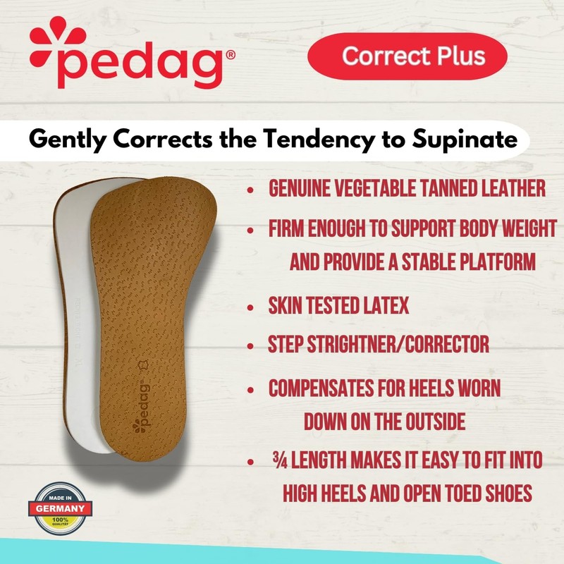 pedag Correct Plus 3/4 Length Vegetable Tanned Leather Orthotic Footbed
