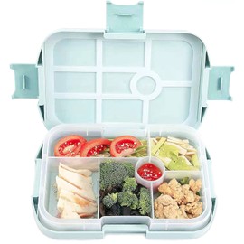Children's Lunch Box | Bento Box with Compartments | Lunch Box Children | Robust Lunch Box with 6 Compartments | Children's Lunch Box Nursery School (Blue)