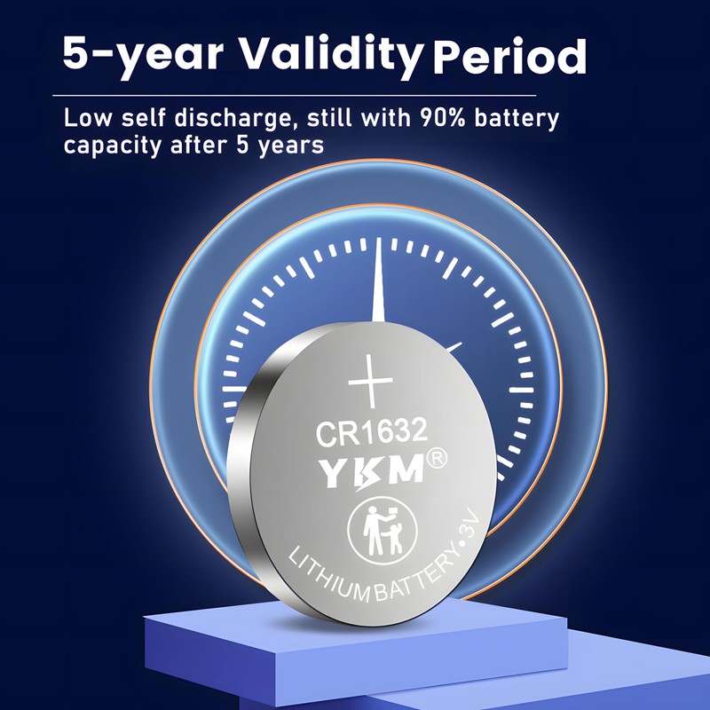 YKM CR1632 Lithium Battery 3V CR1632 Battery for Car Key