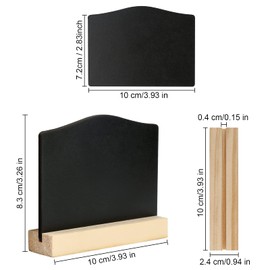 DONQL 6 Pieces Mini Chalkboard with Stand, Small Board Wooden Signs for Labelling, Mini Board Set, Place Cards, Price Tags, Place Cards, Chalkboard Stand for Wedding, Birthday etc. (Wavy)