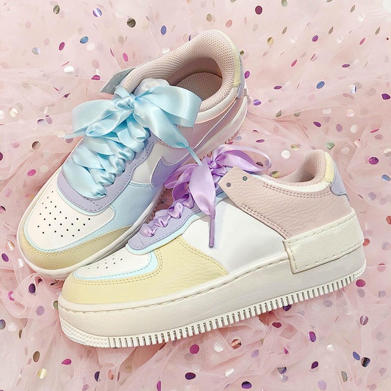 WEGOODZF Silk Ribbon Satin Shoelaces: 2 cm Wide Flat Shoe