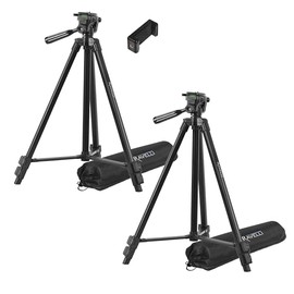 Ravelli APLT3 53" (2 Pack) Light Weight Aluminum Tripod with Bag Includes Universal Smartphone Mount