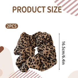Large Scrunchies for Women Leopard Print Oversized Scrunchies Satin Elastic Giant Hair Accessories Bun or Ponytail Hair Holder Accessories for Women Girl