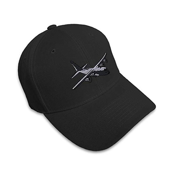 Speedy Pros Baseball Cap C-130 Aircraft Embroidery Cars & Transportation Airplane Kc-10 Acrylic Hats for Men Women Strap Closure Black Design Only