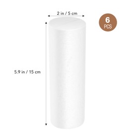 NUOBESTY 6pcs Foam Cylinders Polystyrene Foam Rods White Foam Tubes for DIY Crafts Arts Christmas Modeling Supplies