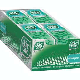 Tic Tac Fresh Breath Mints, Wintergreen, Bulk Hard Candy Mints, 1 oz Singles, 12 Count