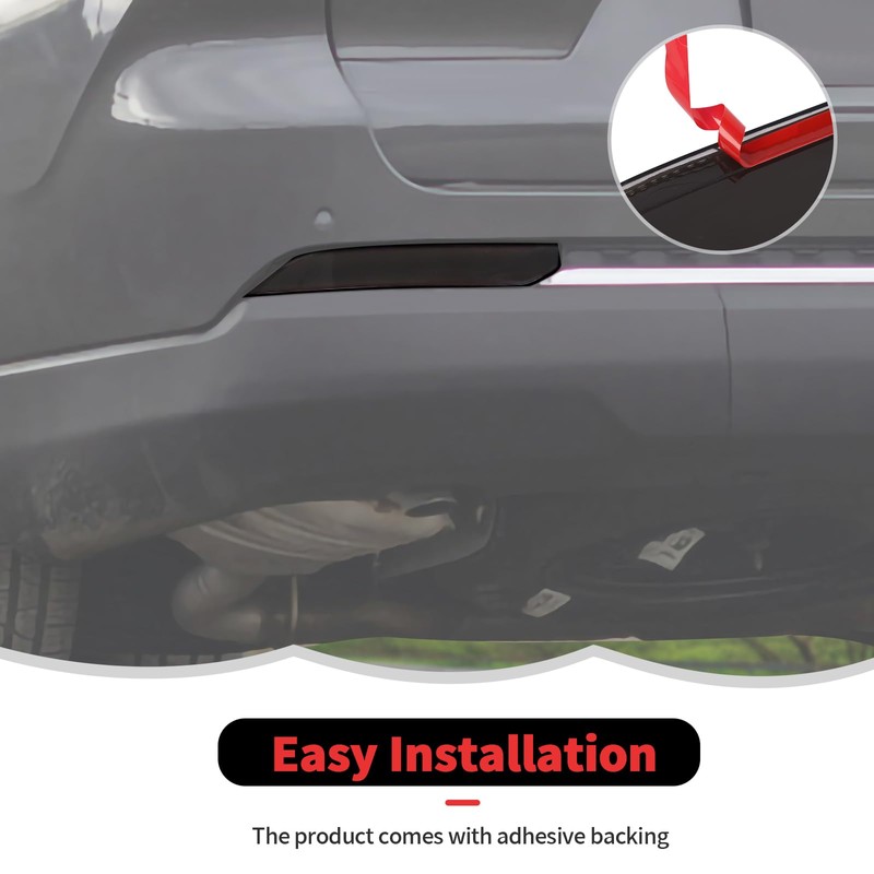 RT-TCZ Smoked Black Rear Fog Light Lamp Trim Cover Decoration