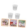 DOITOOL 3Pack Clear Plastic Bucket with Lid and Handle (1L)