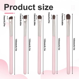 Eyeshadow Brush Set, 5Pcs Eye Makeup Brushes with Blending & Angled Eyebrow Brushes Professional Eye Brush for Liquid, Cream, Powder Concealer Brows Eyes Shadows, Beginner Friendly Makeup Tools