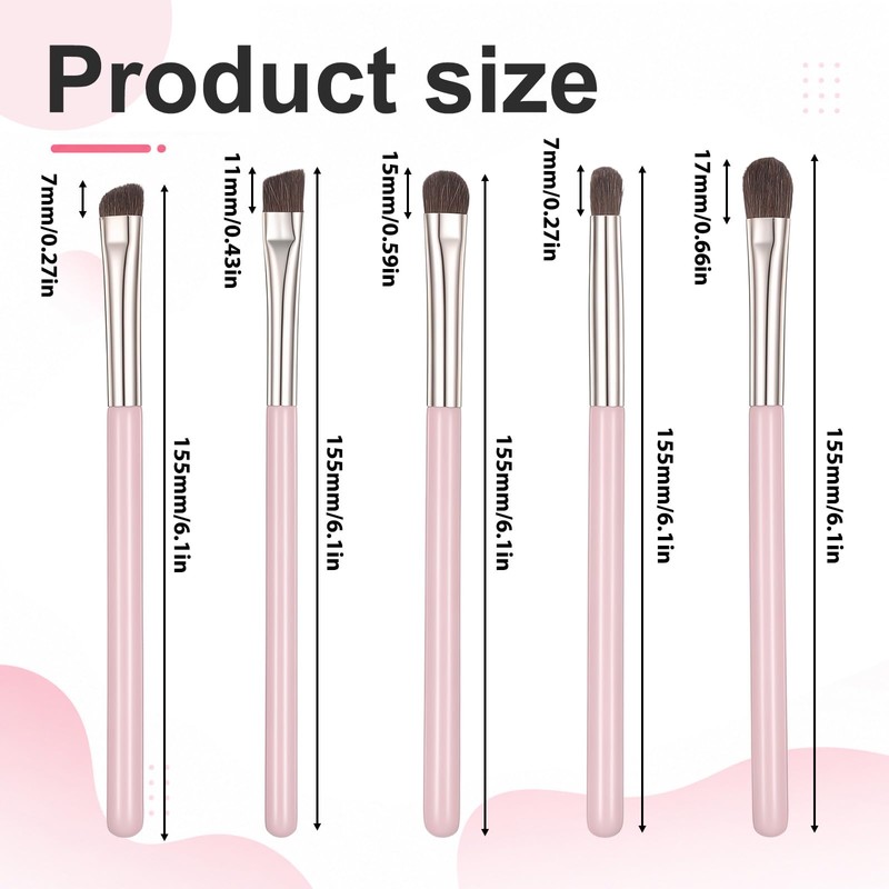 Eyeshadow Brush Set, 5Pcs Eye Makeup Brushes with Blending &