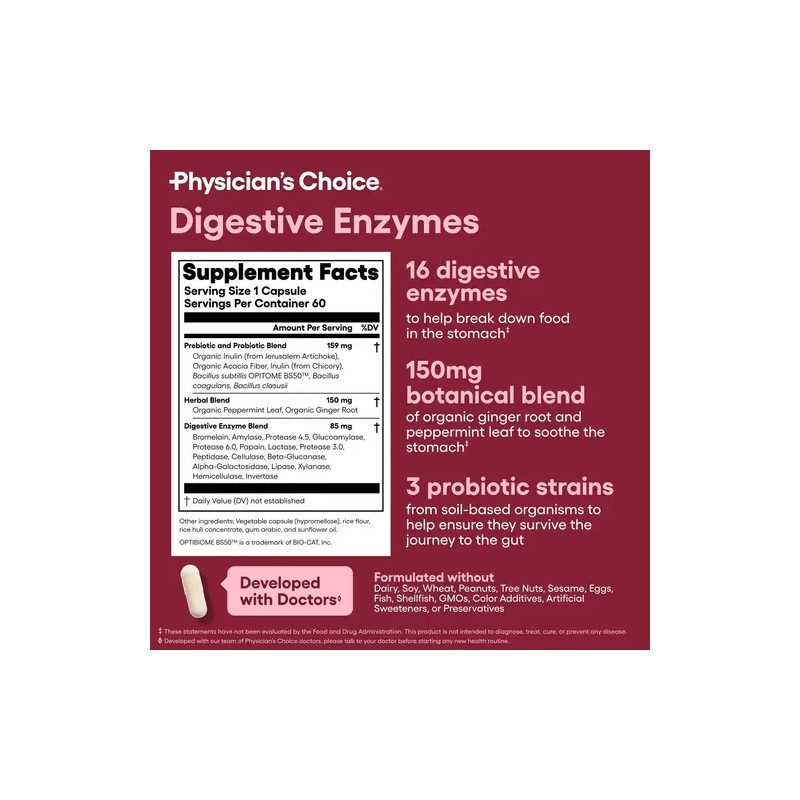 Physician's Choice: Probióticos 60 Mil Millones Y Enzimas