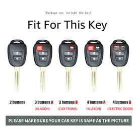 ontto Alloy Car Key fob Cover Fit for Toyota Rav4 2018 Camry 2019 Corolla 2016 Tacoma Vios Prius C Highlander Smart Key case Keyring Key Shell Holder Bag Keychain Accessories 4 Buttons Black B