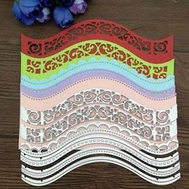6PCS/Set Vintage Lace Metal Die Cuts Cutting Dies，Wavy Border Edge Paper Cards Cutting Dies Cut Stencils for DIY Embossing Card Making Book Tags Decorative Paper Dies Scrapbooking
