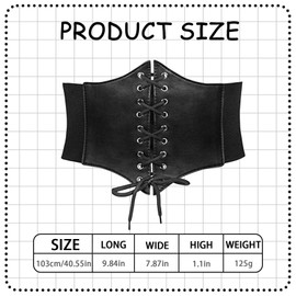 AYNKH Women's Corset with Cross Thread Bow Design, Versatile Corset, Slimming Waistband, Button Back Closure, black