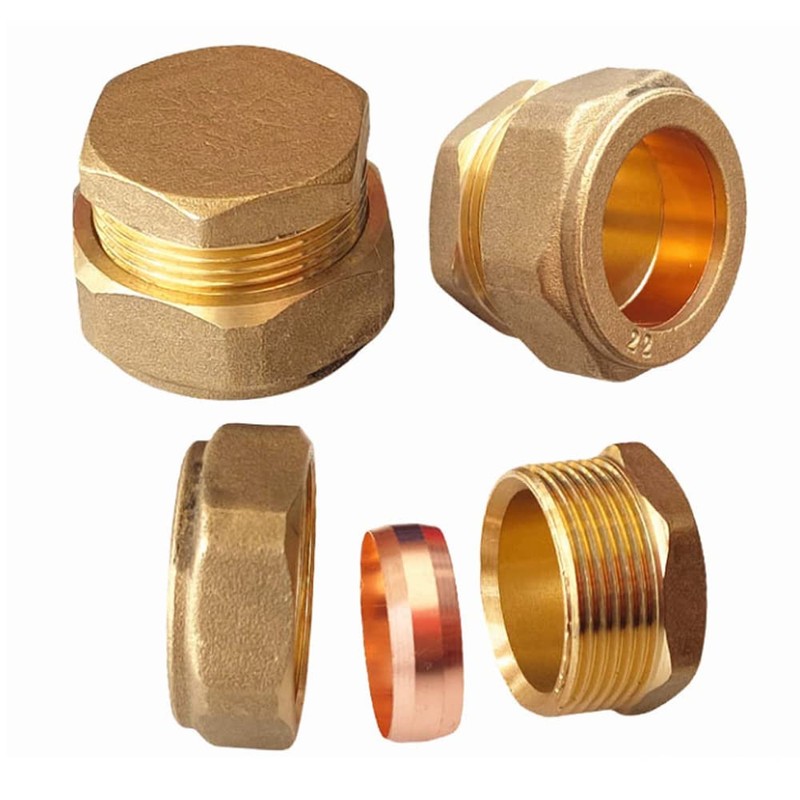 Brass Tube Compression Fitting, Compression Stop End Cap Copper Compression