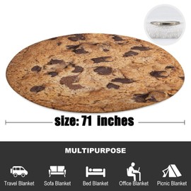 kerscton Cookie Blanket Giant Food Blankets Funny Soft Cookie Blanket Adult Size Flannel Gift for Teens Boys and Girls Suitable for Sofa Outdoor Living Room Indoor Bedroom 71 Inches