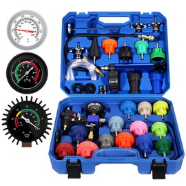 VTG VOGTEN 31PCS Coolant Pressure Tester Kit,Radiator Pressure Tester and Vacuum Refill Kit for Automotive Cooling System Water Tank Leakage Detection