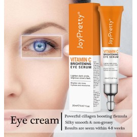 Cremas para ojos con vitamina C, crema debajo de los ojos para ojeras y ojos hinchados, crema para ojos antiarrugas y antienvejecimiento, crema para ojos orgánica para eliminar bolsas de ojos, crema reafirmante para todo tipo de piel