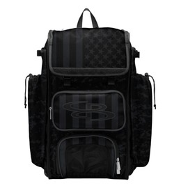 Boombah Catchers Superpack Bat Bag - 23-1/2" x 13-1/2" x 9-1/2" - USA Clandestine 2 Black/Charcoal - Holds 4 Bats - Backpack Version (no Wheels)