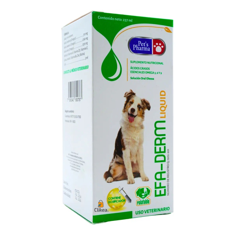 Efa-derm Perros Y Gatos Liquid 237 Ml Grande Piel Y