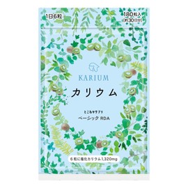 【すべての原料が国内製造】安心のカリウム1,320mg キウイパウダー配合 【1日6粒/180粒入】 塩化カリウム とこわかサプリベーシックRDA1320