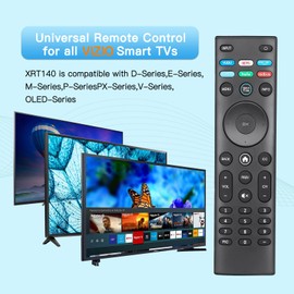Universal Remote Control XRT140 for VIZIO Smart TV Remote Replacement XRT136 XRT260 XRT270 D/E/M/P/V/PX Series Smart TVs with 6 Shortcut Buttons-No Setup Required