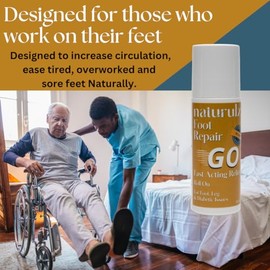 Naturulz Foot Repair GO - Crema de pies enrollable de 3 onzas para piel seca, áspera y talones agrietados, hidratante compacto para pies, rodillas y m