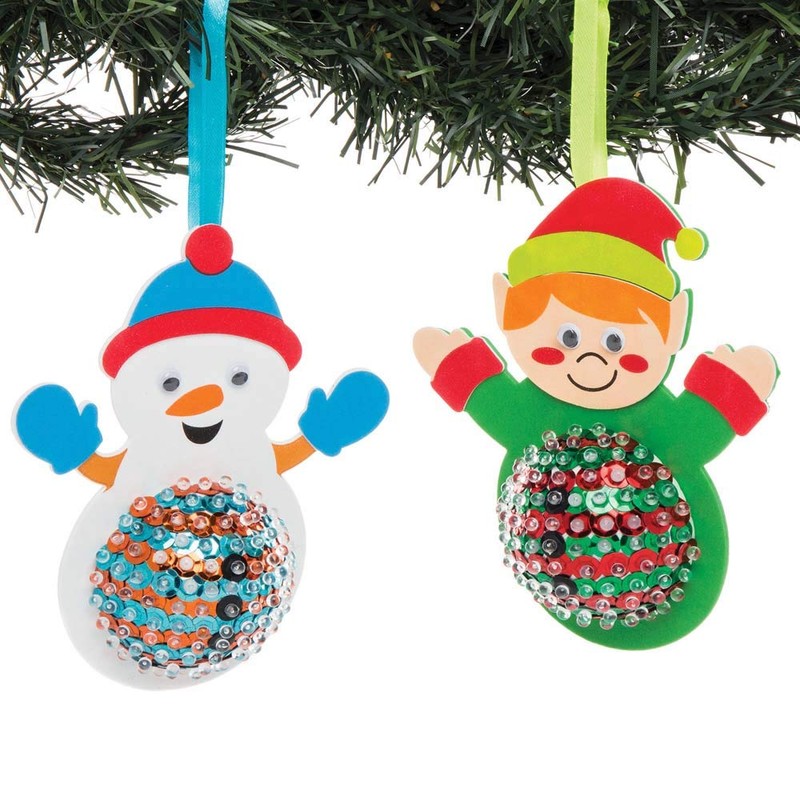 Baker Ross Christmas Characters Sequin Decoration Set (3 Pieces) for