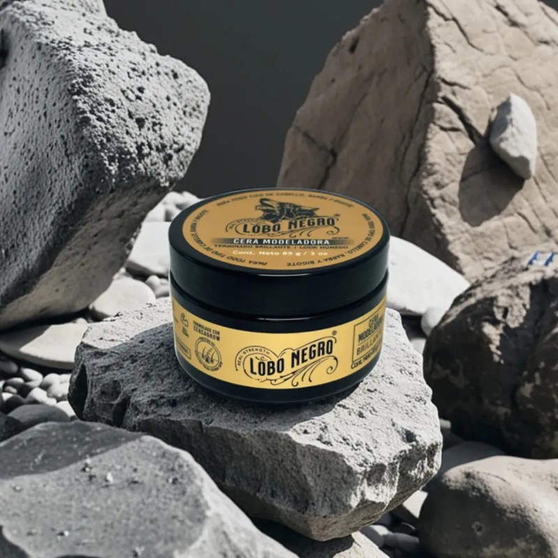 Cera Efecto Brillante Cabello, Barba Y Bigote 85g Lobo Negro