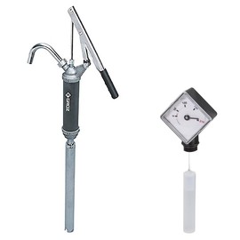 Groz Heavy Duty Hand-Operated Lever Action Barrel Pump With Drum Level Indicator | For Pumping Anti-Freeze | Aluminum Die Cast Pump Head| Built-In 1-1/2 inch and 2-inch Bung | Viton Seals