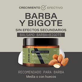 Balsamo para Crecimiento de Barba (Media o Huecos) y Bigote | 3% Ingrediente Activo, Reforzado con Biotina, Vitamina E, Aceite de Almendras Dulces | B